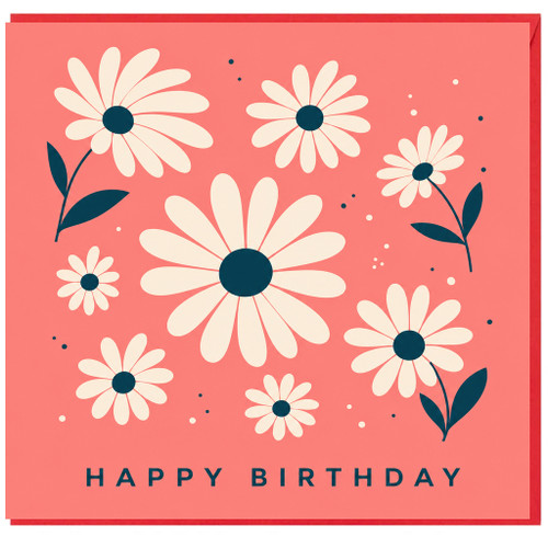 Birthday Card, Floral Daisy Birthday Card