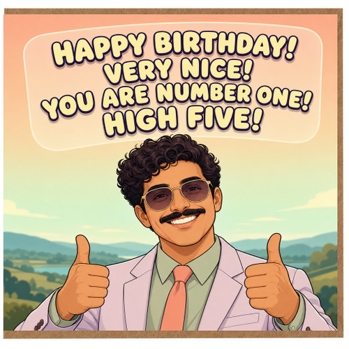 Birthday Card, Happy Birthday Very Nice You Are Number One High Five