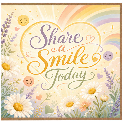 Birthday Card, Share a Smile Today Greeting Card, Cheer Up Encouragement Card