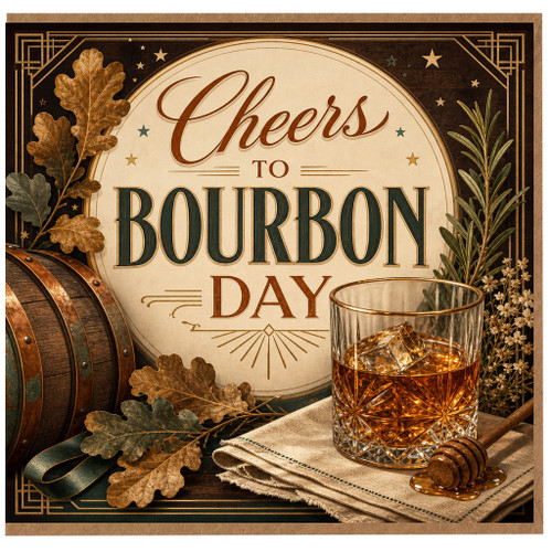 Birthday Card, Cheers to Bourbon Day Greeting Card
