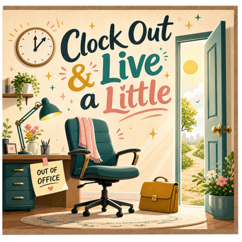 Birthday Card, Clock Out & Live a Little Out of Office Card