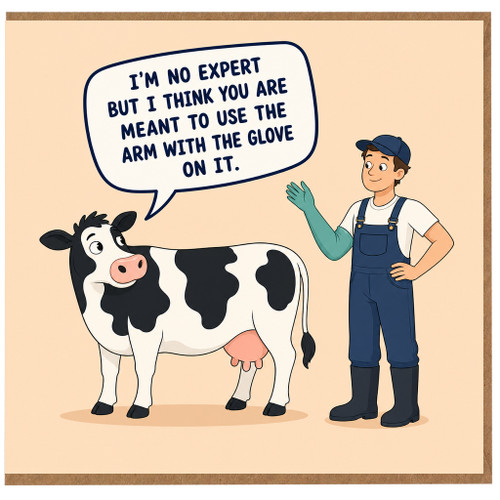 Birthday Card, Cow Pun Card, Farming Humour Greeting Card