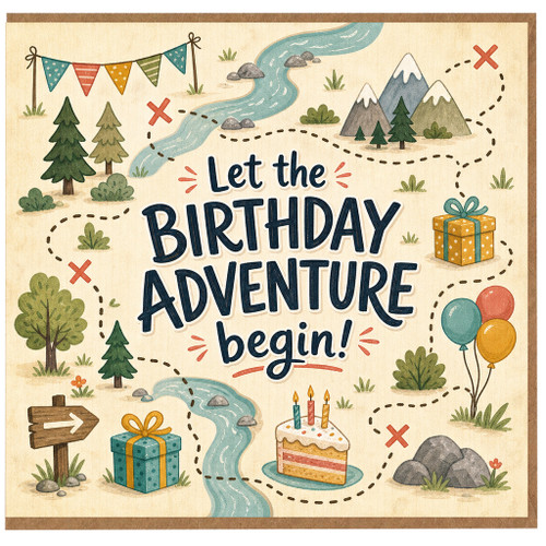 Birthday Card, Adventure Birthday Greeting Card
