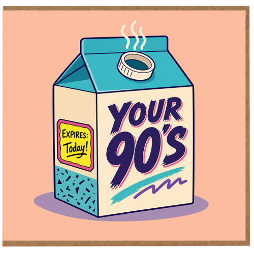 90th Birthday Card, Your 90s Retro Milestone Birthday Card