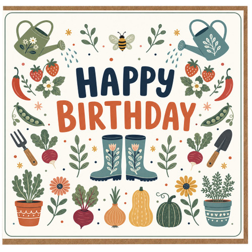 Birthday Card, Happy Birthday Gardening Card, Plant Lover Birthday Card