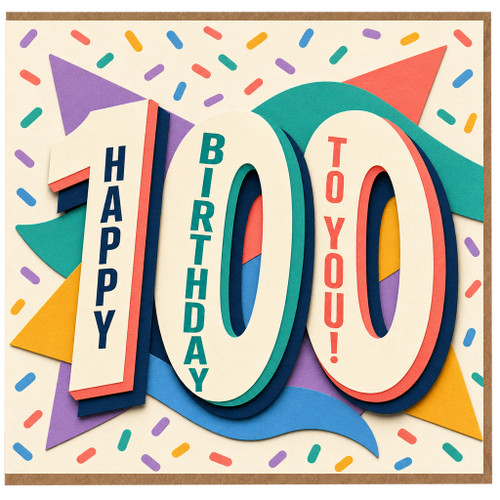 100th Birthday Card, Happy Birthday 100 Card