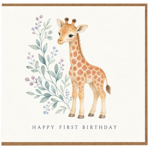 Birthday Card, Cute Baby Giraffe Birthday Card