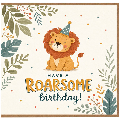 Birthday Card, Roarsome Lion Birthday Card