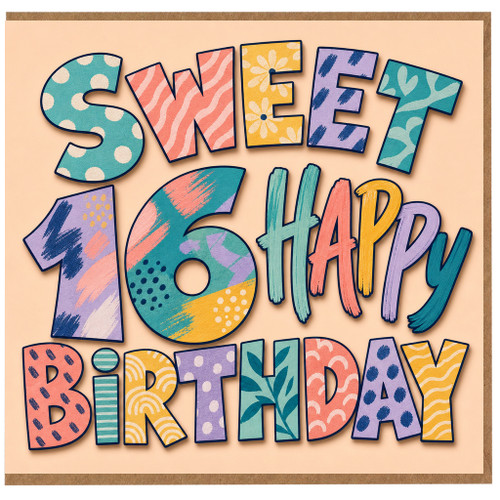 16th Birthday Card, Happy Birthday Card