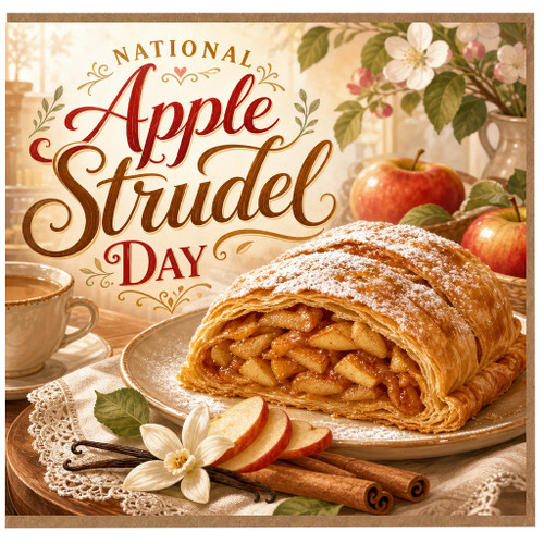 Birthday Card, National Apple Strudel Day Card