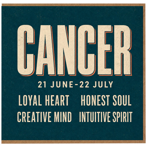 21st Birthday Card, Cancer Birthday Card, June 21 to July 22 Star Sign Card