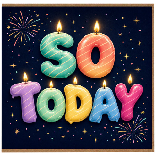 60th Birthday Card, - 60 Today Candle Design