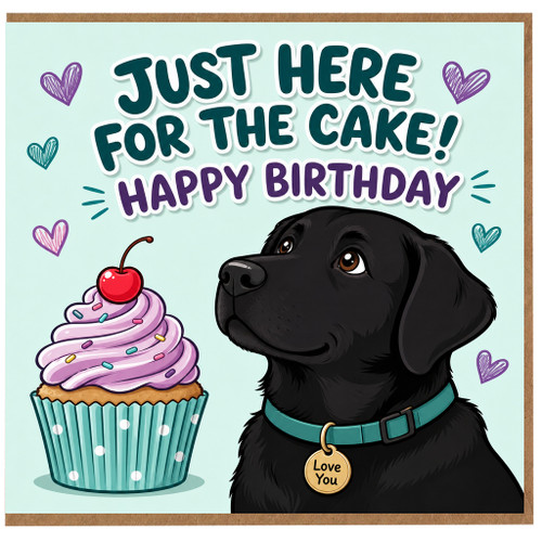 Birthday Card, Just Here for the Cake Happy Birthday Card