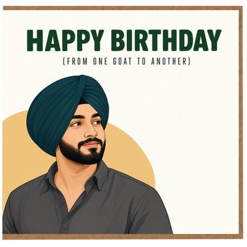 Birthday Card, Happy Birthday From One Goat to Another Card, Sikh Man Birthday Card