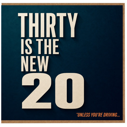 30th Birthday Card, Thirty Is The New 20 Funny Birthday Card