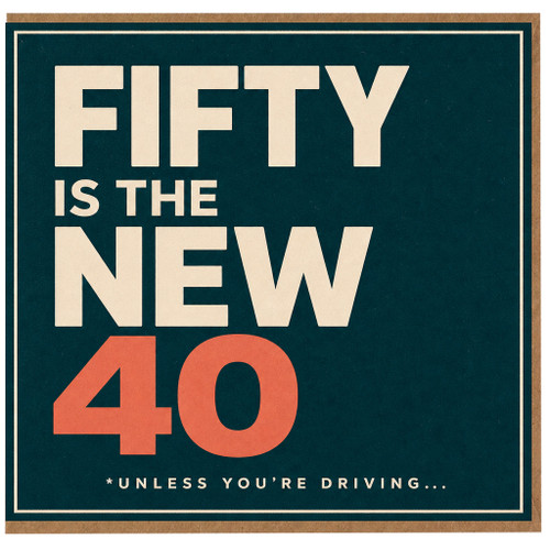 50th Birthday Card, Funny Fifty Is The New 40 Card