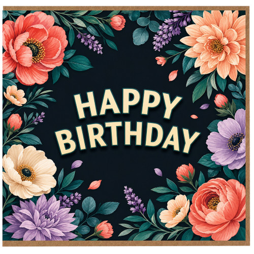 Birthday Card, Floral Birthday Card