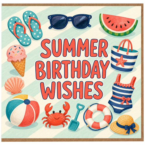Birthday Card, Summer Birthday Wishes Card