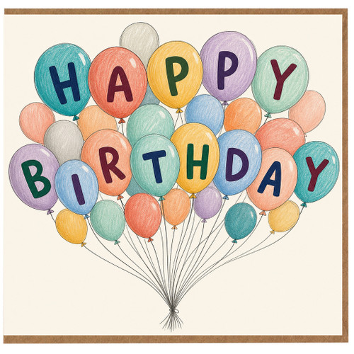 Birthday Card, Happy Birthday Balloons Design