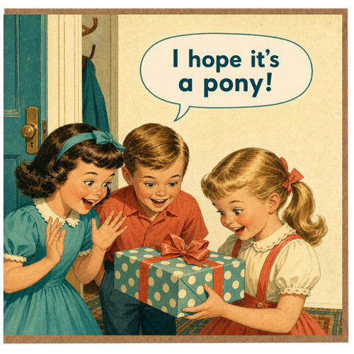 Birthday Card, I Hope It’s a Pony Vintage Style Card