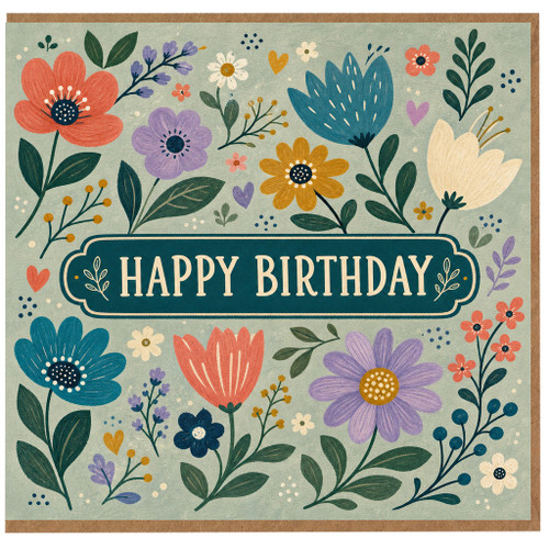 Birthday Card, Floral Wildflower Design