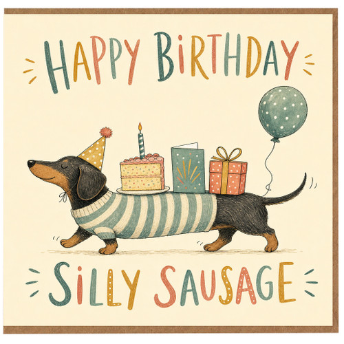Birthday Card, Happy Birthday Silly Sausage na Card