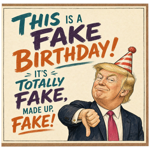 Birthday Card, Funny Fake Birthday Satire Card