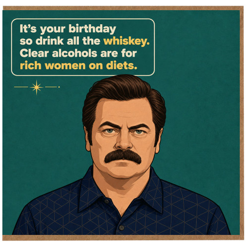 Birthday Card, Whiskey Birthday Card for Men