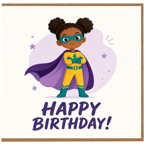 Birthday Card, Happy Birthday Superhero Girl Card