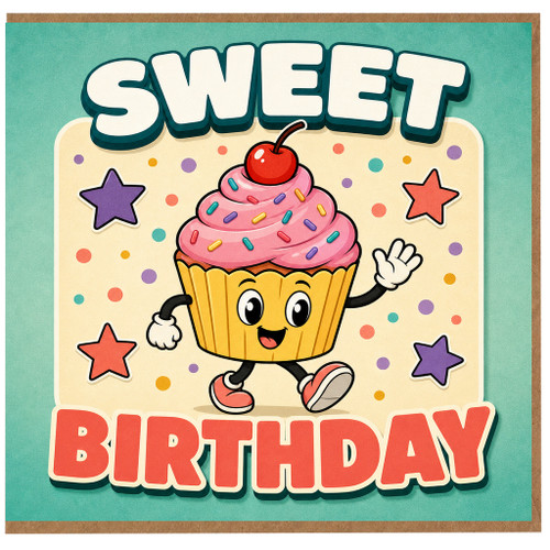 Birthday Card, Cute Cupcake Birthday Card