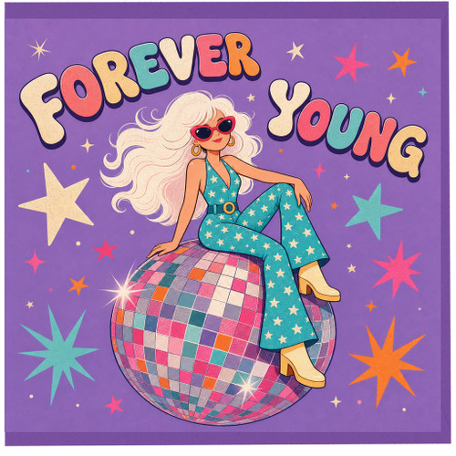 Birthday Card, Retro Disco Diva Greeting Card