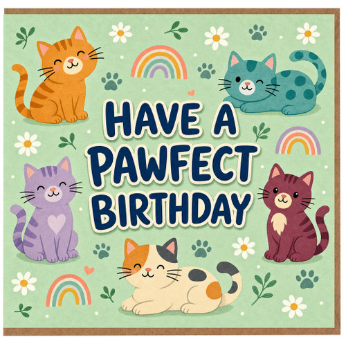 Birthday Card, Cute Cat Birthday Card