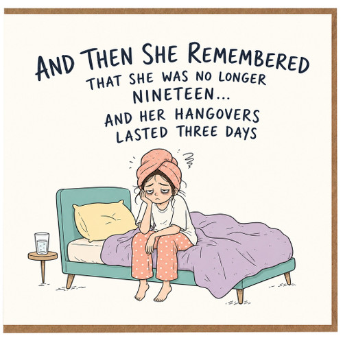 19th Birthday Card, For Her Funny Hangover Card