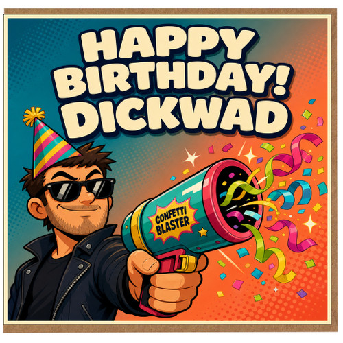 Birthday Card, Happy Birthday Dickwad Party Card