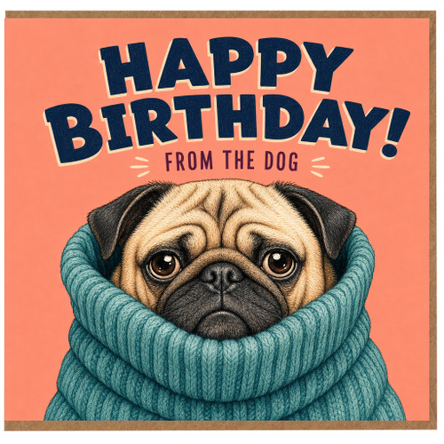 Birthday Card, Happy Birthday na Pug Card