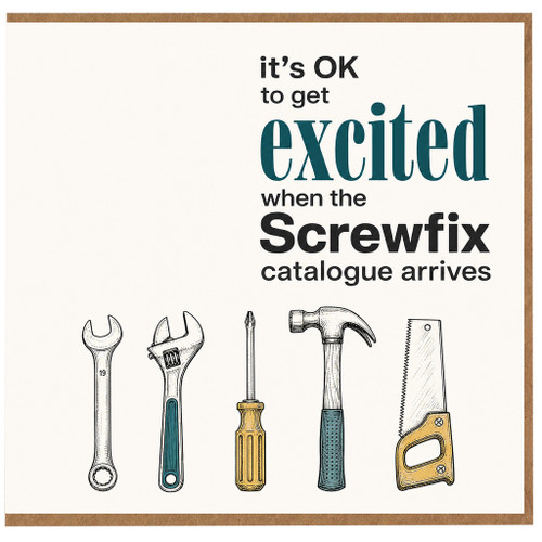 Birthday Card, Funny Screwfix Catalogue Card