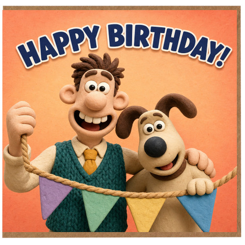 Birthday Card, Funny Clay - Style Happy Birthday Card for Him or Her