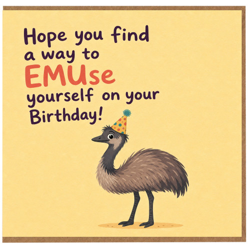 Birthday Card, Funny Emu Birthday Card