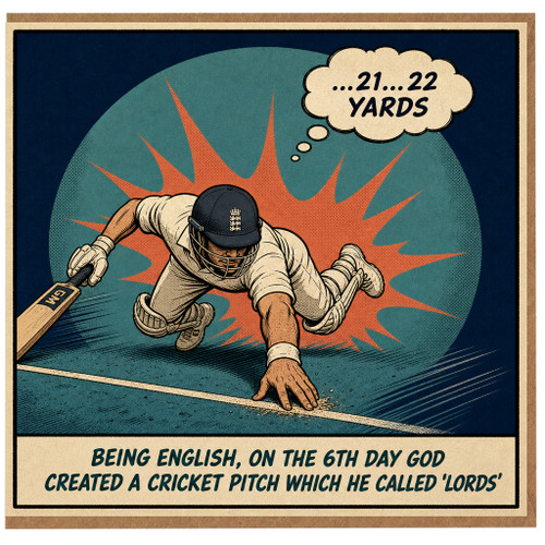 Birthday Card, Funny English Cricket Greeting Card