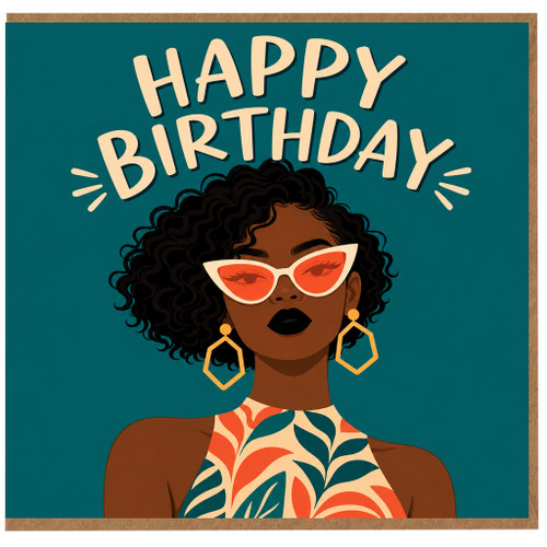 Birthday Card, Happy Birthday Stylish Woman Design