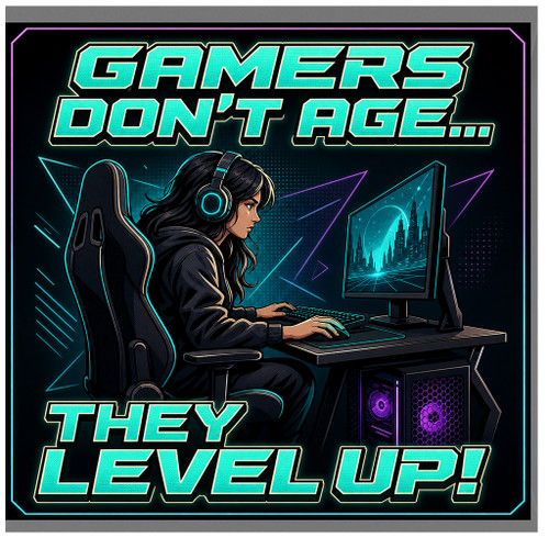 Birthday Card, Gamers Don’t Age They Level Up Card