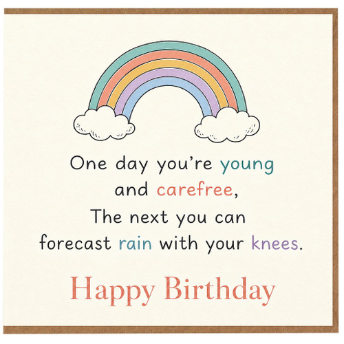 Birthday Card, Rainbow Happy Birthday Card with Funny Ageing Quote