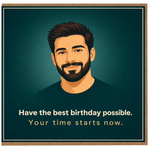 Birthday Card, Illustrated Portrait Birthday Card, Have the Best Birthday Possible