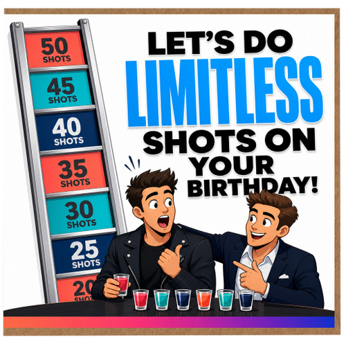 Birthday Card, Let’s Do Limitless Shots on Your Birthday Card