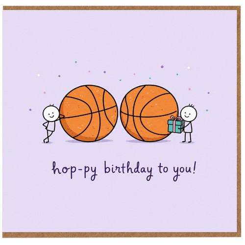 Birthday Card, Basketball Birthday Card, Hop - py Birthday to You