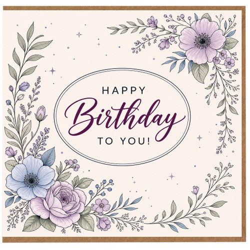 Birthday Card, Floral Birthday Card for Her