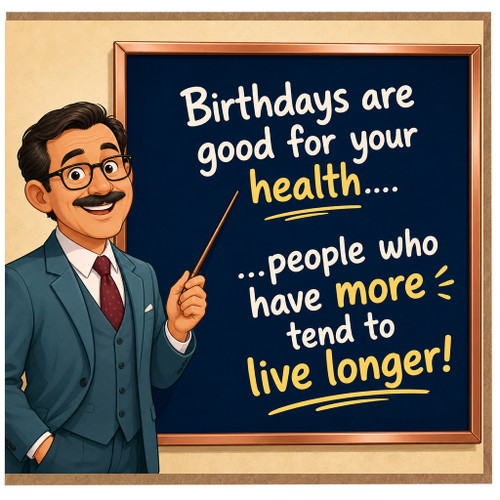 Birthday Card, Funny Health Quote Card, Humorous Birthday Card