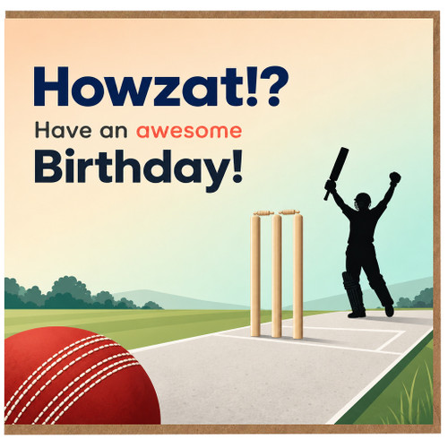 Birthday Card, Howzat Awesome Birthday Card