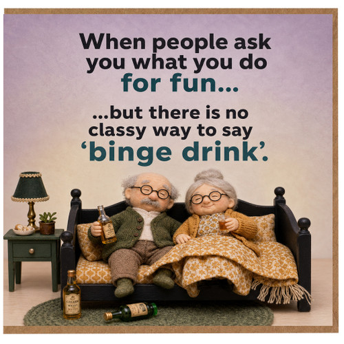 Birthday Card, Humorous Binge Drink Card for Friends