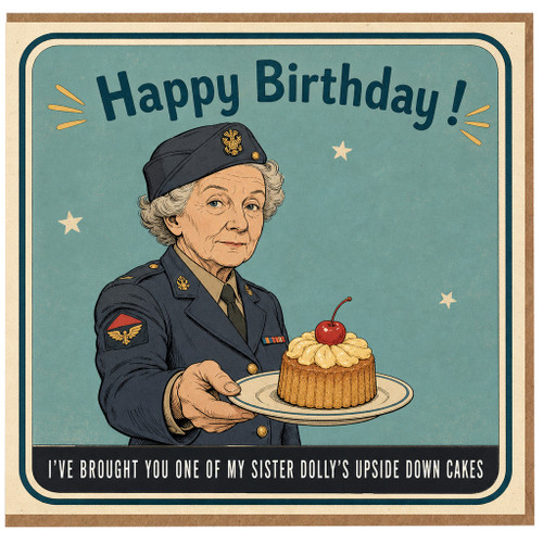 Birthday Card, Funny Vintage Military Woman Birthday Card